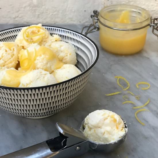 Easy Lemon Curd Ice Cream