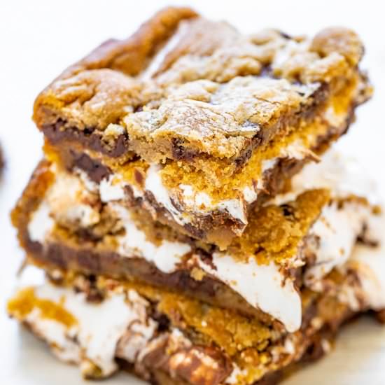 Chocolate Chip Cookie Smores Bars
