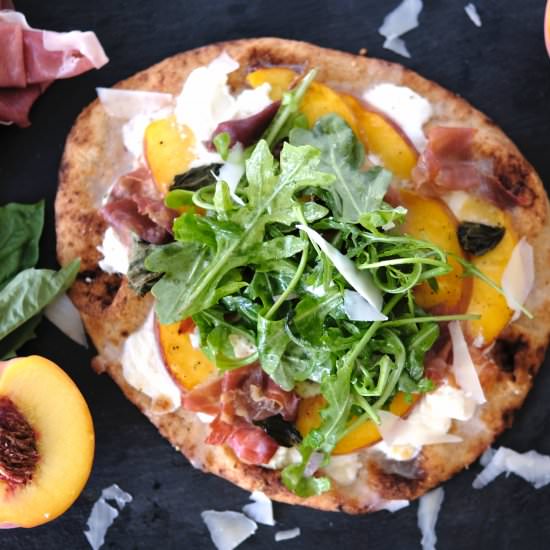 Peach & Prosciutto Naan Pizza