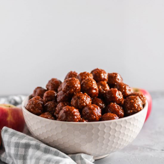 Slow Cooker Apple Jelly Meatballs