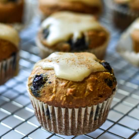 Pumpkin Blueberry Muffins with Tahi