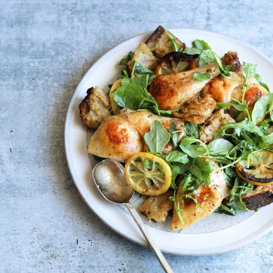 Roast Chicken with Bread Salad