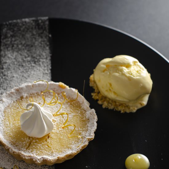 lemon tart and limoncello ice cream