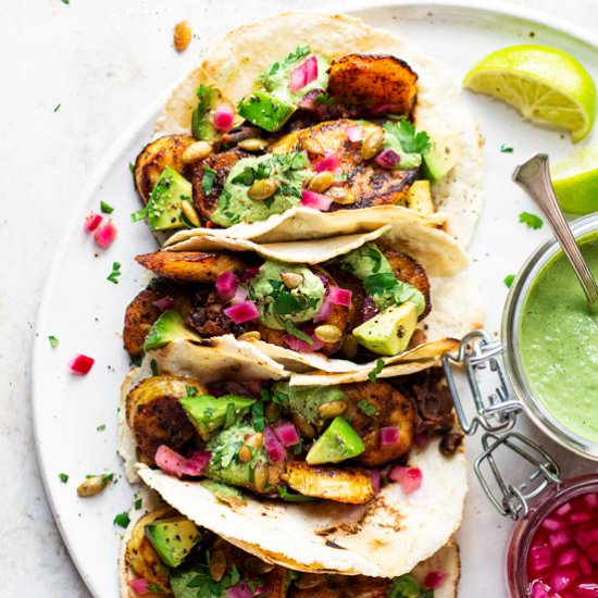 Tacos with plantain (V, GF)