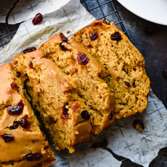 Cranberry Pumpkin Banana Bread