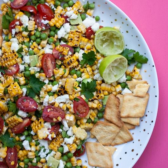 A Charred Corn Spring Salad