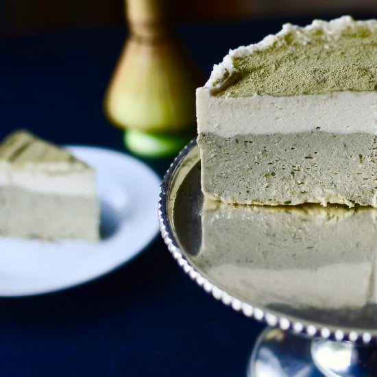 Japanese No-Bake Matcha Cheesecake