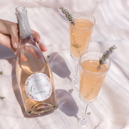 Apricot, Lavender and Rosé cocktail