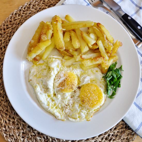 Spanish Eggs with Fried Potatoes