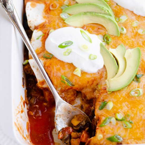 Black Bean Squash Enchiladas