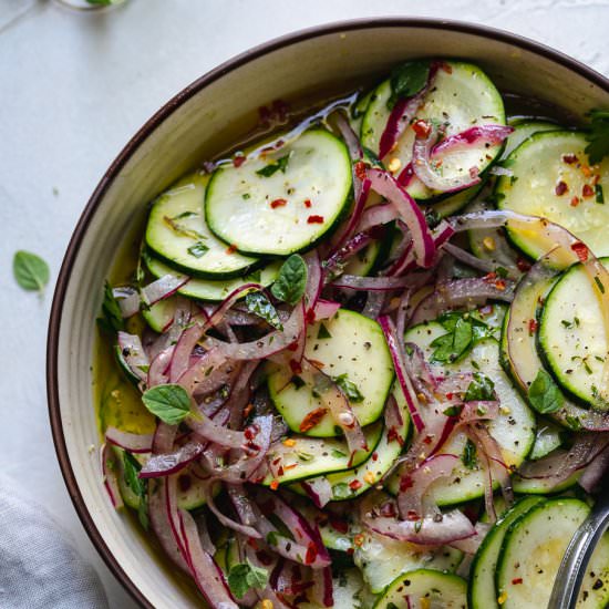 Marinated Zucchini and Red Onions