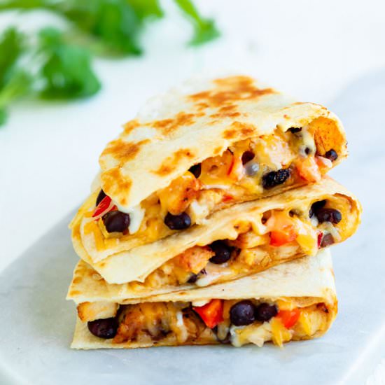 Crispy Chicken Quesadillas