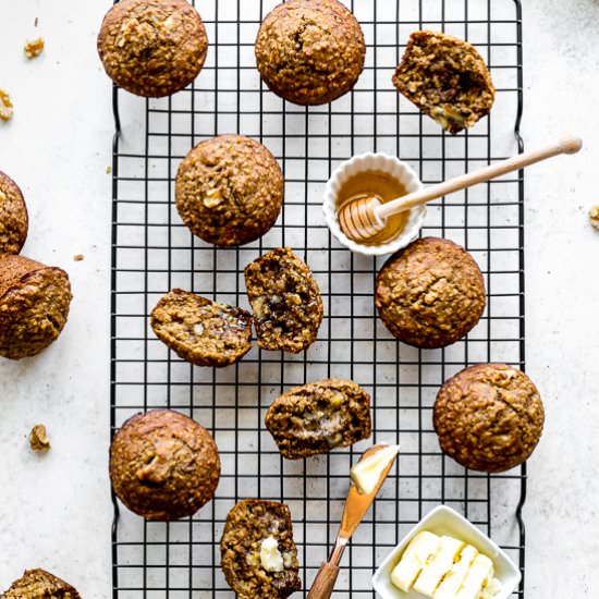 Healthy Banana Nut Muffins