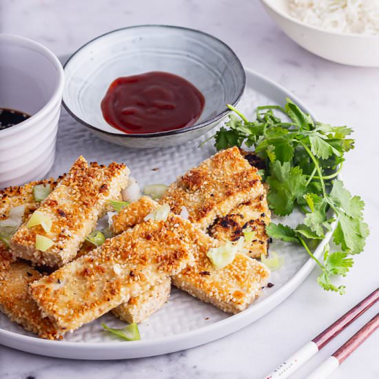 Sesame Tofu with Soy Marinade