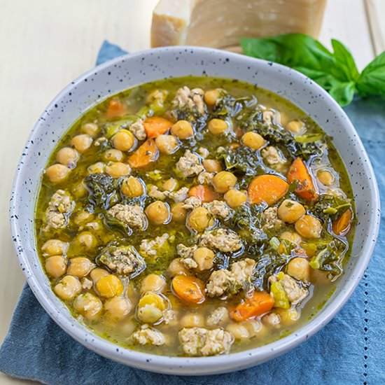 IP Italian Pesto Chickpea Soup