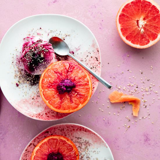 Baked Pink Grapefruit&Dragon Fruit