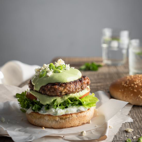 Greek-style burgers