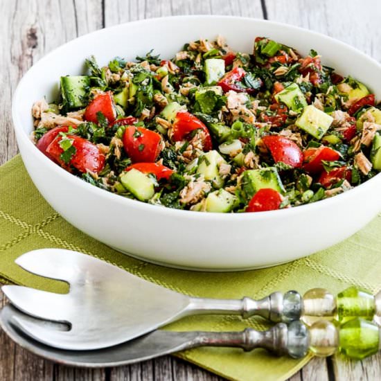 Tuna Salad Tomatoes Cucumbers Herbs