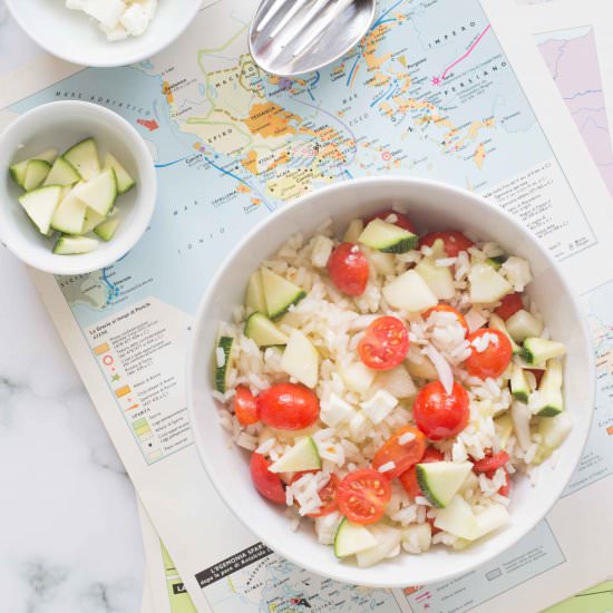 Greek rice salad