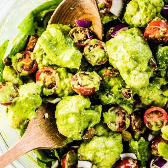 Avocado Pesto Cauliflower Salad