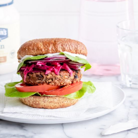 Black Bean + Brown Rice Burgers