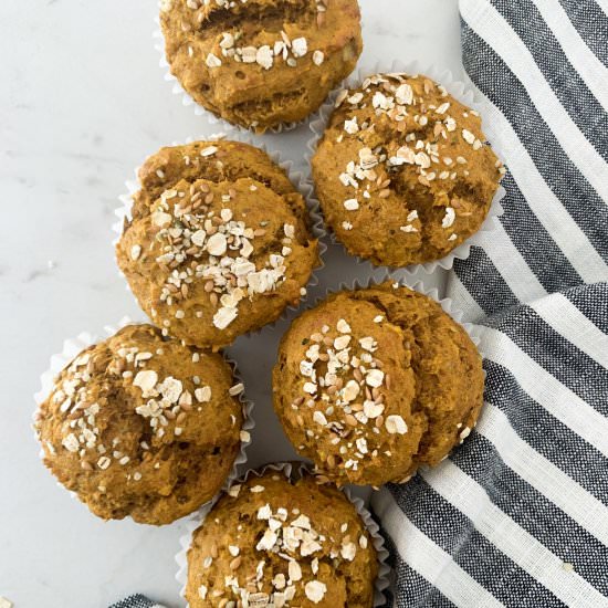Healthy Pumpkin Banana Muffins