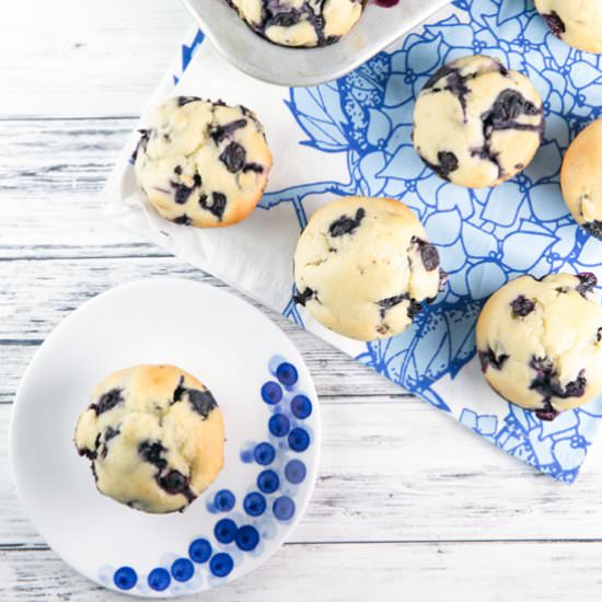 Low Sugar Skinny Blueberry Muffins