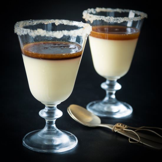 Panna cotta with gin sauce