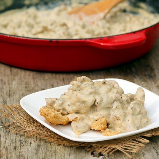 Biscuits and Turkey Sausage Gravy