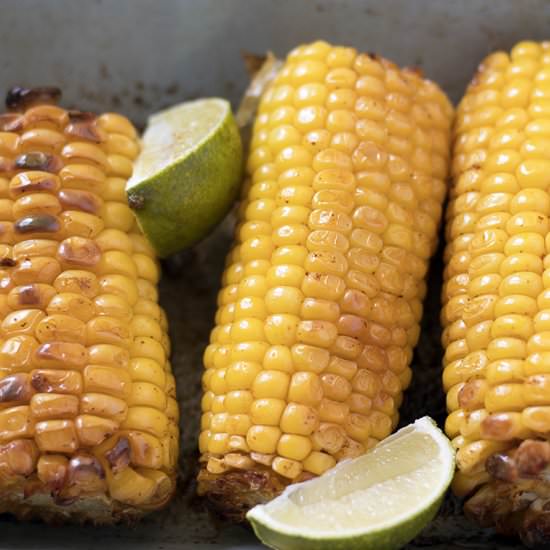 Paprika roasted corn on the cob