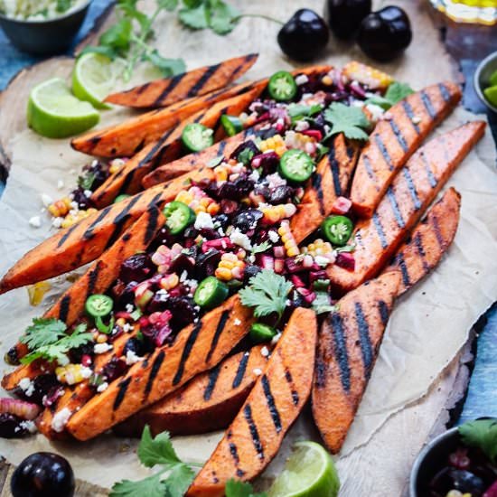 grilled sweet potato fries