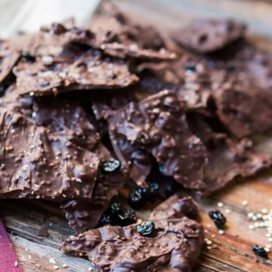 CHOCOLATE BLUEBERRY QUINOA BARK