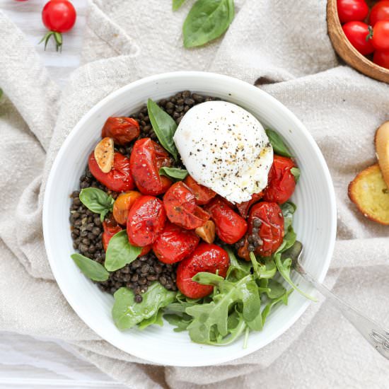 Black Lentils with Roasted Tomatoes
