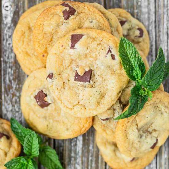 Mint Chocolate Chunk Cookies