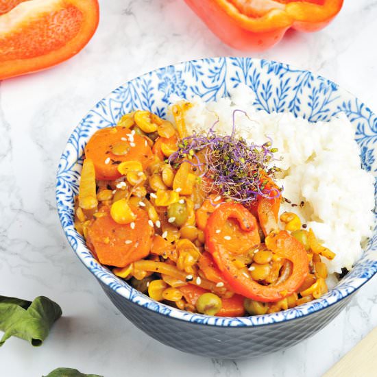 Thai lentil with creamy sauce