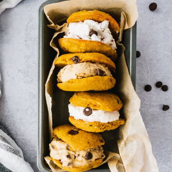 Pumpkin Cookie Ice cream sandwich