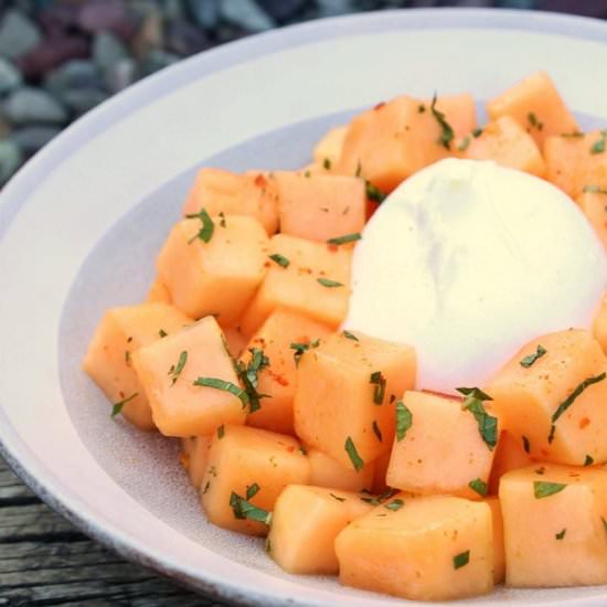 Spicy Sweet Cantaloupe Salad