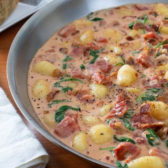 Gnocchi with Bacon and Spinach