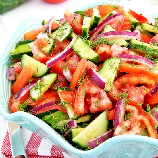 Cucumber, Tomato, and Onion Salad