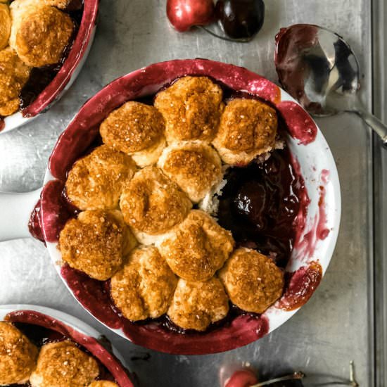 Cherry-Almond Biscuit Cobbler