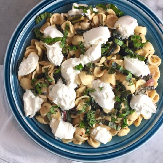 Pasta with Chard & Burrata