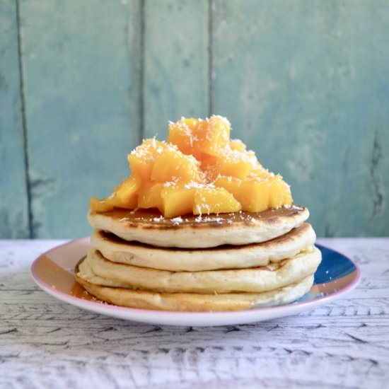 Mango Coconut Pancakes
