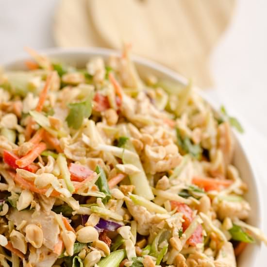Thai Peanut Chicken Crunch Slaw