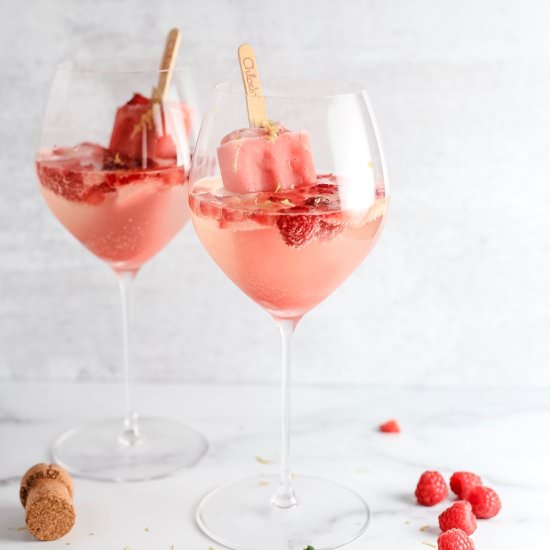 Strawberry-Raspberry Frozen Mimosas