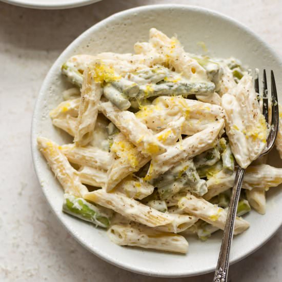 creamy lemon asparagus pasta