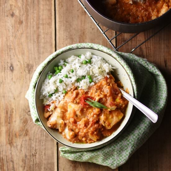 Coconut Milk Fish Stew with Lentils