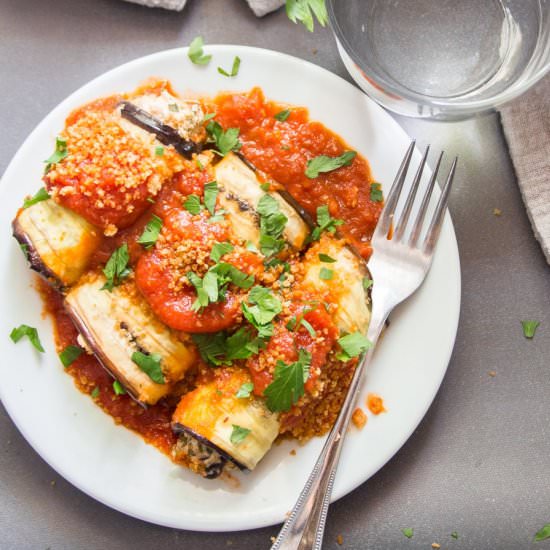 Vegan Eggplant Rollatini