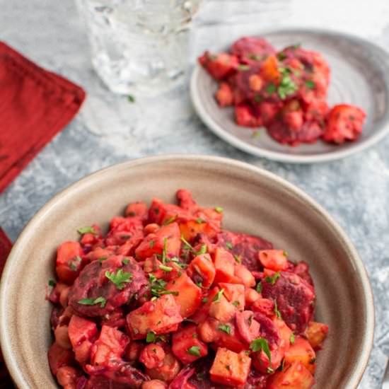 Panamanian Pink Potato Salad