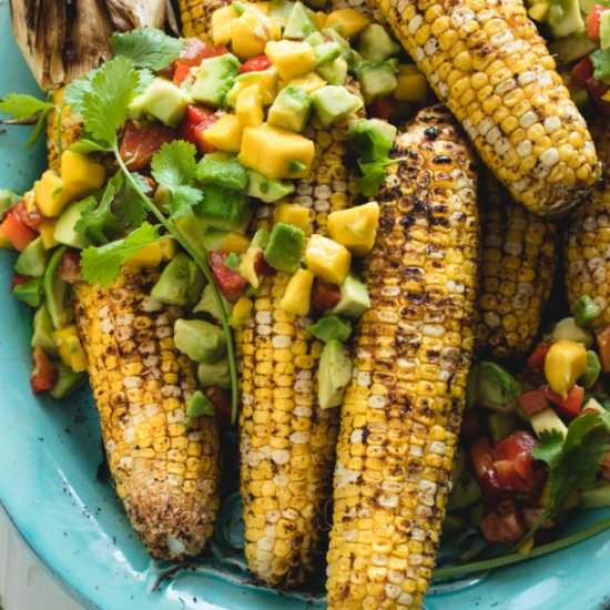 Blackened Corn with Mango Salsa