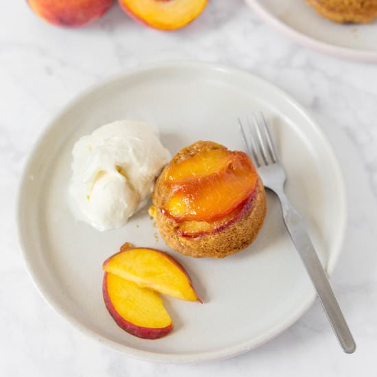 Mini Peach Upside Down Cakes